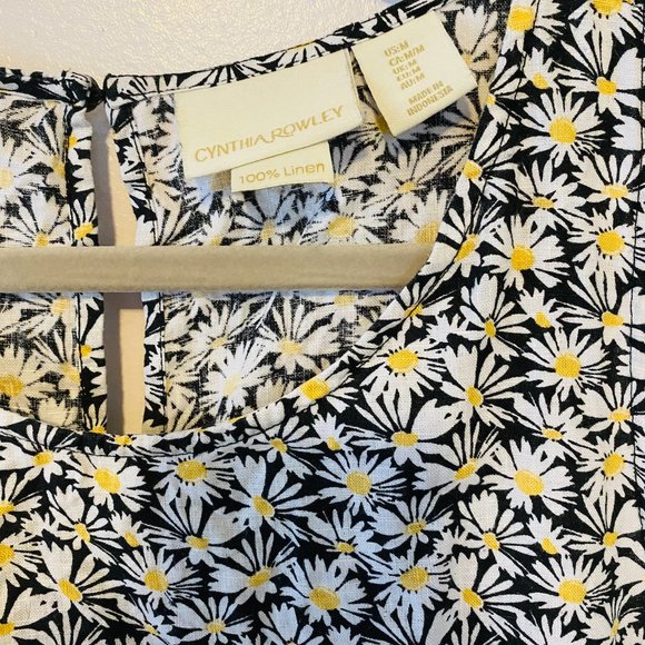 100% Linen Cynthia Rowley Daisy Dress size Medium - Picture 2 of 2